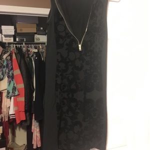 Black floral zip up dress